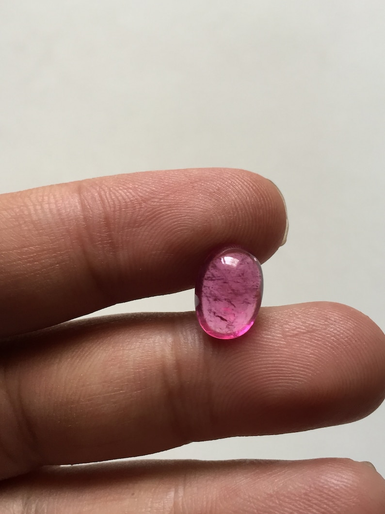 9.1x12.6 Mm Natural Rubellite Tourmaline ~Red Tourmaline ~ Rubellite Cabochon~ Oval Shape Rubellite ~Flat Back Loose Gem Stone