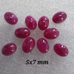 Untreated Ruby Cabochon/Red Pink Ruby Smooth Cabochon/July Birthstone/Ruby Cabochon/Oval Ruby Cabochon/Flat Back/2 Pieces/RJS-482