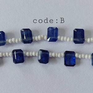 AAA+ Natural Blue Sapphire Side Drilled Faceted Octagon Shape Briolette/Faceted Beads/Precious Beads/Sapphire Beads/ 4x6-6x8 Mm/2466