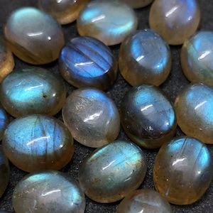 9x11 Mm 2 Pieces Natural Blue Labradorite Gemstone ,Blue Labradorite Cabochon ,Oval Shape,Blue Flashy Labradorite ,Calibrated ,Flat Back