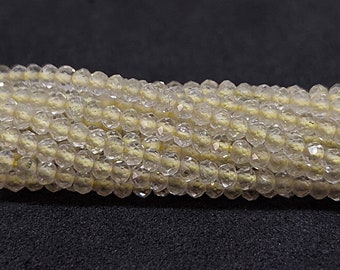 2mm Lemon Quartz Faceted Rondelle Beads: 13" Strand
