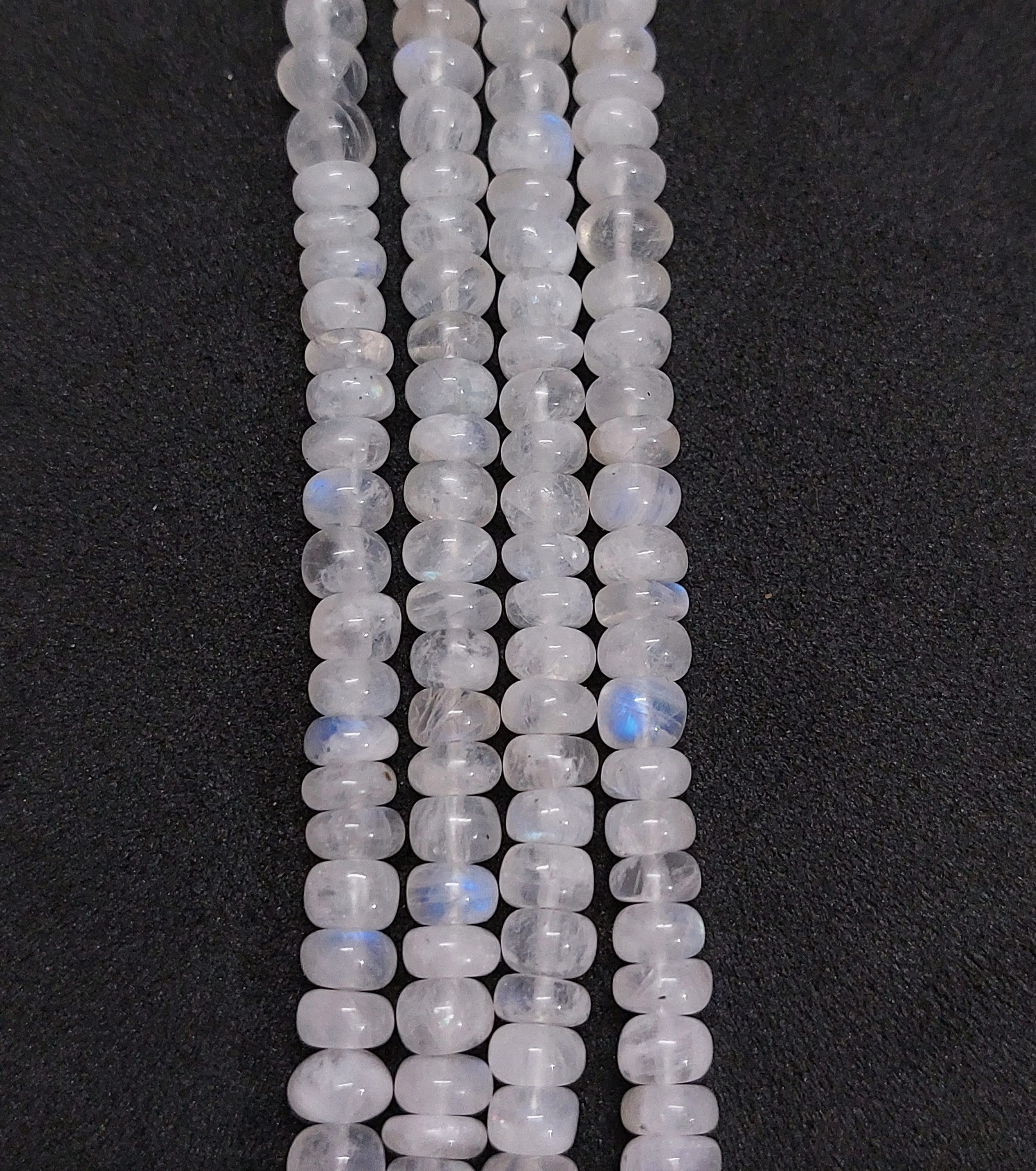 Flashy Rainbow Moonstone Smooth Rondelle Beads, 4-12 Mm Natural Rainbow