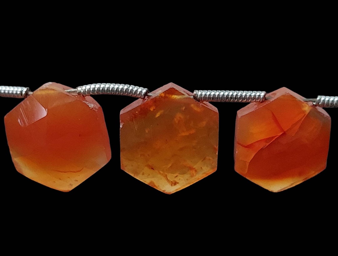 Cuentas De Cornalina Roja Natural Facetadas En Forma De Pepita