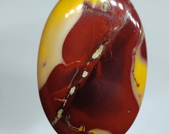 Natuurlijke cabochon mookaiet: ovale edelsteen met platte achterkant