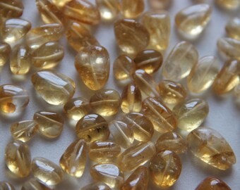 20 Pieces Natural Citrine Beads- Citrine Smooth Oval Shape Beads - Oval Beads - Gemstone Beads - Vertical Drilled Citrine Beads