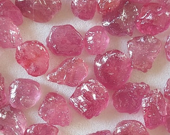 10 Pieces Genuine Ruby Rough/Ruby Gemstone /Ruby Rough Raw/Pink Red Ruby Stone /Precious Ruby Rough /Ruby Loose Gemstone/6-8 MM/RJS-350