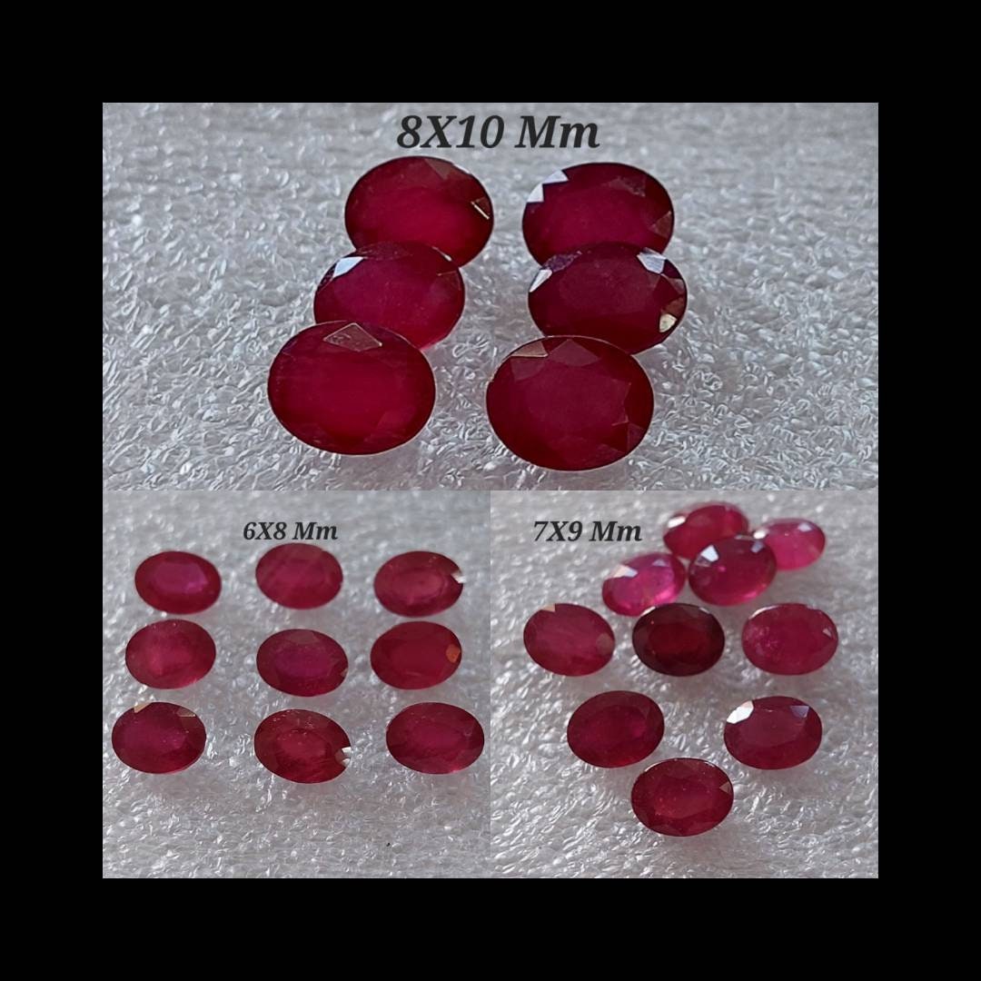 AAA 2 Piece Natural Ruby Oval Cut Stone/faceted Ruby Cut Stone/ruby ...