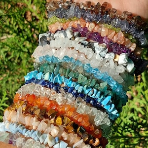 Crystal Chip Stretchy Bracelet: Handmade Healing Gemstone Jewelry