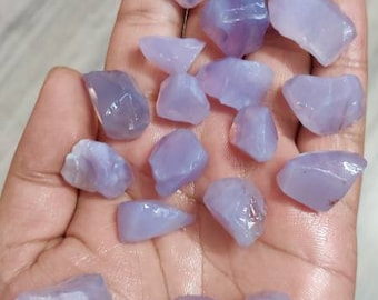 5 Piece AAA Lavender Quartz Raw Gemstone: Loose Girasol Crystal (12-20mm)