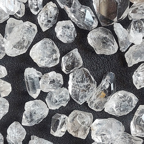 20 Pieces Finest White Herkimer Diamond Quartz Raw/Herkimer Diamond Raw/Herkimer Rough Stone/5-7,7-11 MM/RJS-356