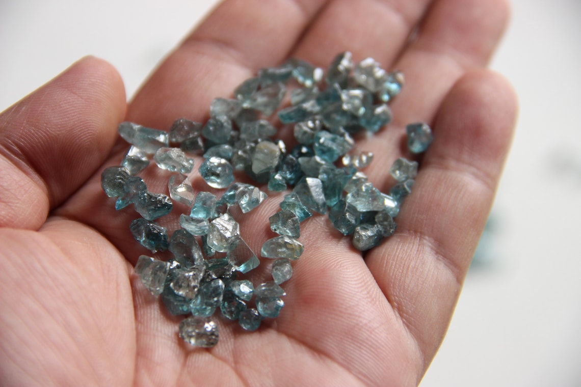 Natural Blue Zircon Rough Blue Zircon Raw Blue Zircon Etsy