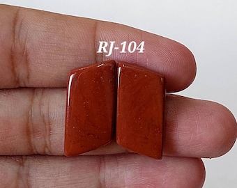 Red Jasper Cabochon Pair: Fancy Shape Loose Gemstones, Spiritual Healing Crystals