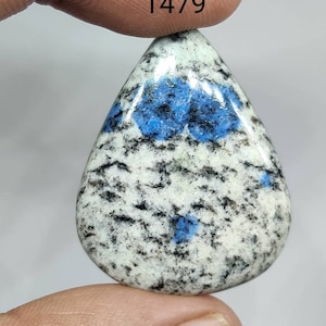 Superb Natural K2 jasper Cabochon ~k2 Blue Dot stone~K2 granite stone~K2 Jasper Blue~ azurite in granite Pear Shape Flat Back Cabochon