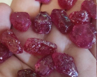AAA Ruby Rough Stone: Natural Pink Red Gemstone, 5 Pieces