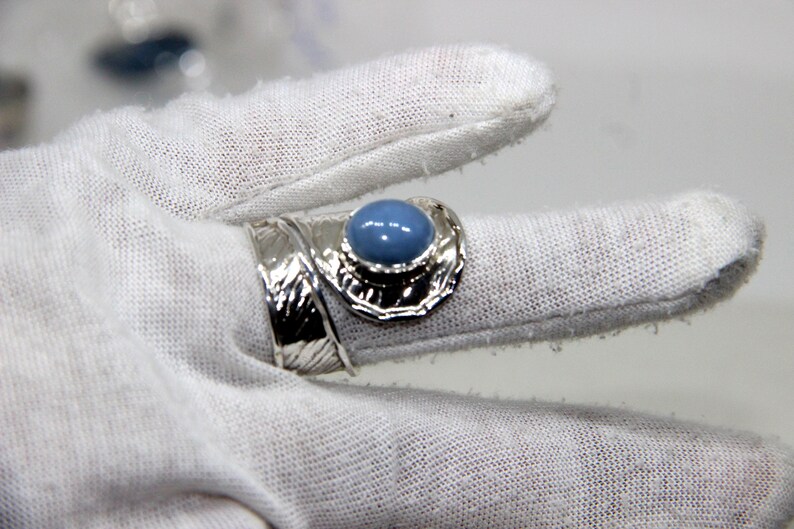 14k Yellow Gold Mini Size Baby Ring Created Blue CZ Band Design