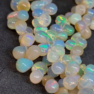 AAA Ethiopian Opal Smooth Beads/Ethiopian Opal Teardrop Beads/Fire Opal Smooth Beads/Ethiopian Briolette/Flashy Beads/4x6- 7x11 Mm/16&quot;Strand