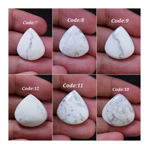 Mooie natuurlijke hartvorm howliet cabochon/witte howliet edelsteen/platte achterkant/witte turquoise edelsteen/sieraden howliet/kalmerende steen