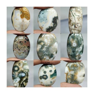 Cabochon de jaspe océanique naturel de qualité supérieure, jaspe de mer, pierre de Madagascar, forme ovale, pierre atlantis, pierre de guérison de cristal, prix de vente complet