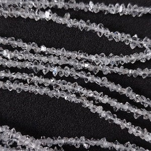 Herkimer Diamond Quartz Beads: Polished Raw Nuggets (3-4.5mm)
