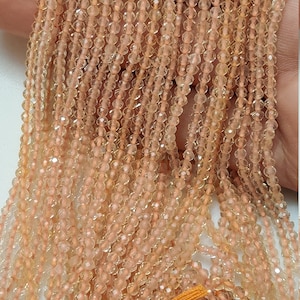 Citrine Faceted Rondelle/Citrine Faceted Beads/Loose Beads/Citrine Gemstone Faceted/Micro Faceted/13&quot; Strand Length/3 mm/BE039