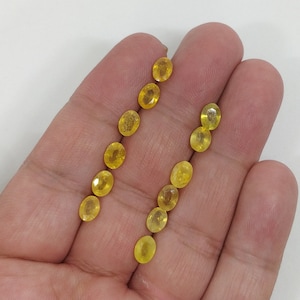 7X5 Mm Natural Yellow Sapphire~Sapphire Cut Stone~Yellow Sapphire Gem Stone~ Oval Cut Faceted Loose Gemstone