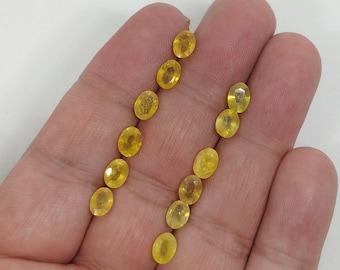 7X5 Mm Natural Yellow Sapphire~Sapphire Cut Stone~Yellow Sapphire Gem Stone~ Oval Cut Faceted Loose Gemstone