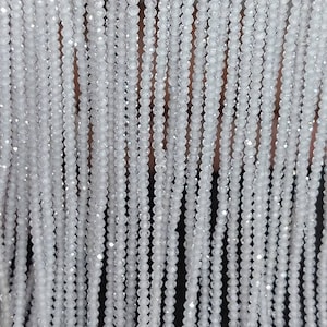 AAA White Zircon Micro Faceted Rondelle /Zircon Faceted Beads/Zircon Gemstone/Zircon Faceted Rondelle/2 Mm/13&quot;Strand/1739