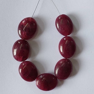 Finest Quality ! Natural Corundum Ruby Smooth Oval Shape Beads/Precious Gemstone Beads/Ruby Oval Beads/Smooth Beads/7 Pieces lot /14-18 mm.