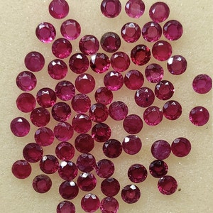 10 piezas de rubí rosa rojo natural/piedra de corte de rubí facetado/piedra preciosa de rubí/forma redonda/tamaño disponible 2,2,5,3,3,5 mm/piedra de nacimiento de julio