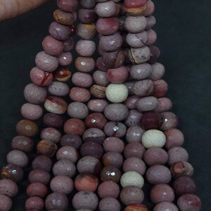 100% Mookait Facettierte Rondell Perlen/Mookait Facettierte Perlen/Mookait Perlen/Mookait Facettierte Rondell/Mookait Edelstein / 8 bis 13 mm / 8 &quot;Strand