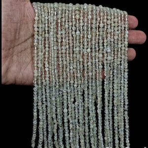 13 inches Natural Prehnite Smooth Round Shape Beads/Smooth Round Beads/ Prehnite Gemstone Beads/ Semi Precious Beads/ 3 Mm,3.5 mm,4 mm/2237