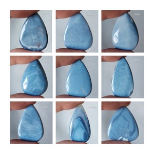 Cabochon opale blu naturale a forma di pera/Cabochon opale blu semiprezioso a forma di pera/Opale blu per gioielli/Perforazione gratuita/BO-5