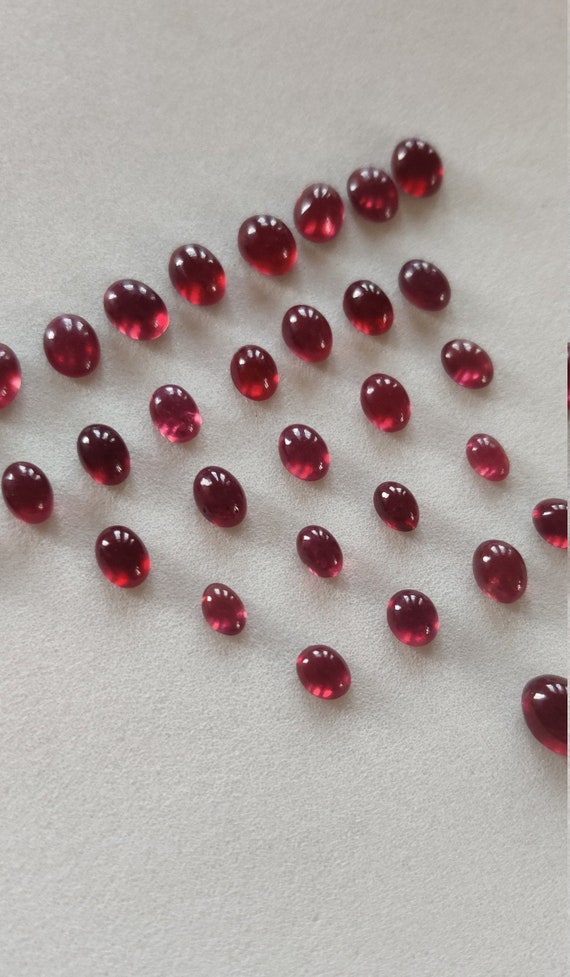 2 Pieces/ Ruby/Ruby Cabochon/Open Red Color/Calibrated/MM Size/Perfect Making/Lead Filled Ruby Africa/July Birthstone/Jewelry Making Stone