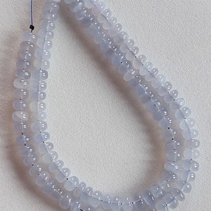 Aqua Chalcedony Rondelle Beads: 6.5mm Smooth Gemstone Strand/ RJS-030 image 6