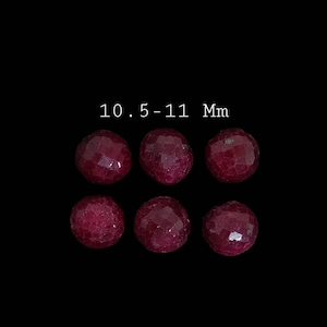 1 Piece Color Treated Ruby Corundum faceted Center Drilled Round Balls/Red Ruby Corundum faceted Round Beads/Ruby Corundum Beads