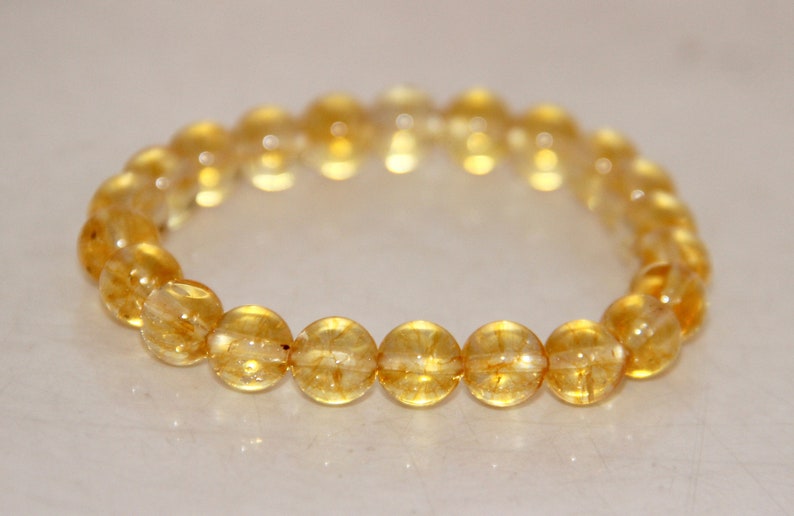 Stretch Beaded Bracelet Handmade Bracelet Citrine Beaded Bracelet Beaded Gemstone Bracelet Crystal Bracelet Simple Beaded Bracelet