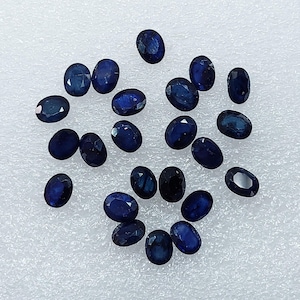 Faceted Oval Blue Diffusion Sapphire: 4x5 mm Gemstone - 10 Piece Set