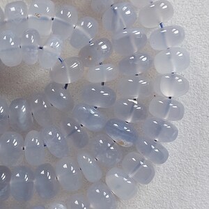 Aqua Chalcedony Rondelle Beads: 6.5mm Smooth Gemstone Strand/ RJS-030 image 7