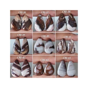 Coppia abbinata di diaspro caffè naturale a forma di pera/coppia di cabochon di diaspro caffè/coppia di pietre preziose/cabochon di diaspro caffè/cristallo curativo/CBJ-E