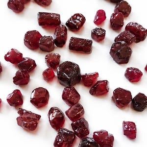 5 Deep Red Ruby Rough Stones: July Birthstone (7-11 MM)/ RJS-273