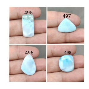 Natürlicher Larimar Cabochon / Delphin Stein / Blauer Pektolith / Atlantis Stein / Ausgefallene Form / Flacher Rücken Stein / Dominikanische Republik Larimar / Larimar kristall