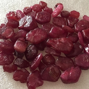 10-18 Mm Genuine Ruby Rough~Ruby Gemstone ~Ruby Rough Raw~ Red Ruby Stone ~ Precious Ruby Rough Top Ruby ~Loose Gemstone 5 Pieces Lot