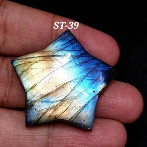 Topkwaliteit! Natuurlijke blauwe opvallende labradoriet cabochon/gladde stervorm labradoriet cabochon/genezend kristal/blauwe labradoriet/ST-F