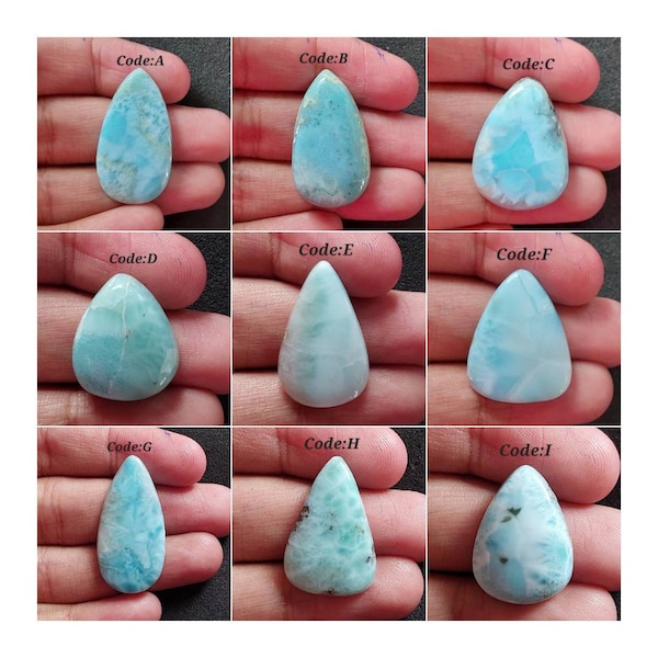 Top Quality Larimar Cabochon/Dolphin Stone/Pectolite Stone /Atlantis Stone/Pear Shape Larimar/Dominican Republic Larimar/Larimar crystal