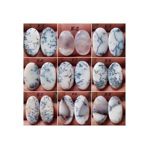 Ovale vorm natuurlijk dendriet opaal cabochonpaar/dendriet opaal ovale edelsteen bijpassend paar voor sieraden/genezend kristal/gratis boren/DO-K