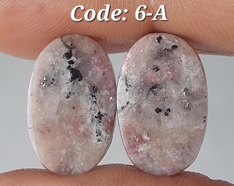 Natural Cobalto Calcite Cabochon Pair: Oval Pink Gemstone, Free Drilling