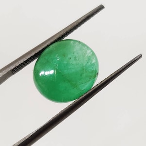 5.90 Carat Natural Emerald Cabochon Emerald Gemstone Oval Shape Cabochon Flat Back AAA+ Quality Emerald Loose Gem stone