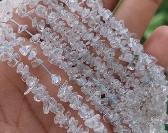 34" Natural Aquamarine Chip Beads/Semi Precious Gemstone Chips/Gemstone Beads/Jewelry Making Supply/Irregular Shape Beads/4-7 mm/Chip-2