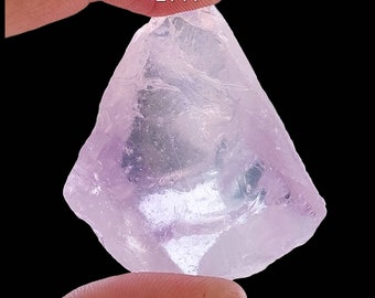 Natural Lavender Quartz Raw Gemstone: Purple Girasol Rough (207.80 Carat, 38X44X26 mm)