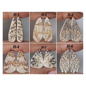 Paire de cabochons de dendrites allemands naturels en forme de poire/paire assortie poire dendrites psilomélane/cristal de guérison/pierres précieuses pour bijoux/perçage gratuit/GD-H